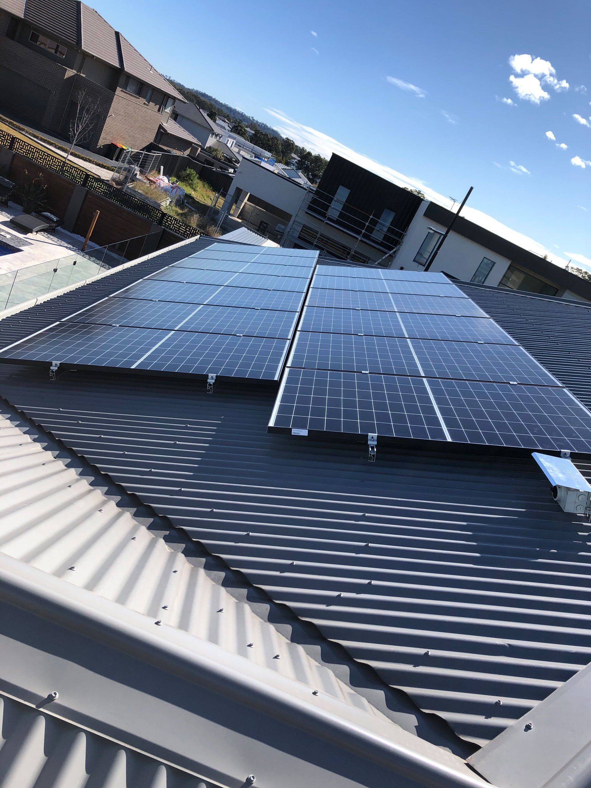 solar panels on roof