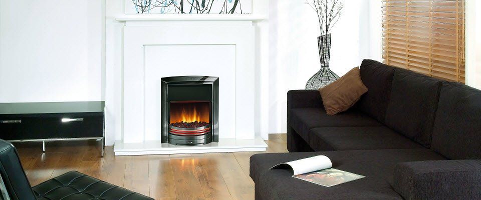 Adagio black nickel electric fire