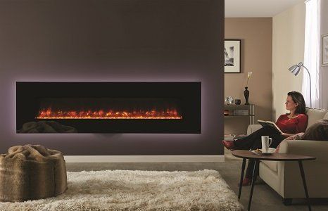 Black electric  glass fire