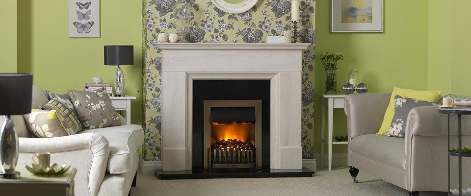 Danville antique brass electric fire
