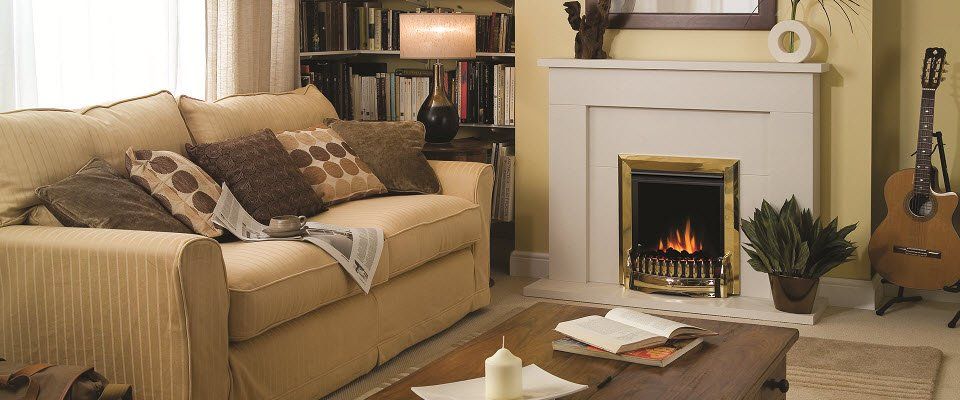 Exbury brass electric fire