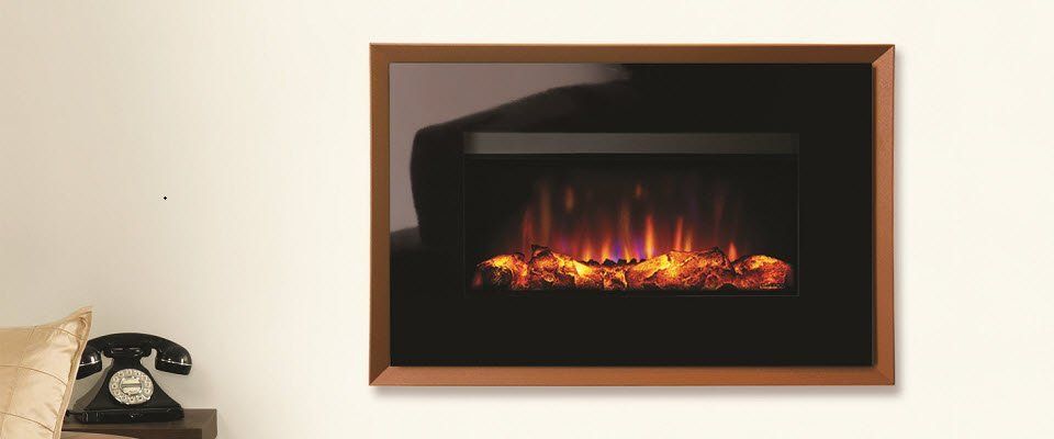 Riva 2 670 Evoke glass in metallic bronze electric fire