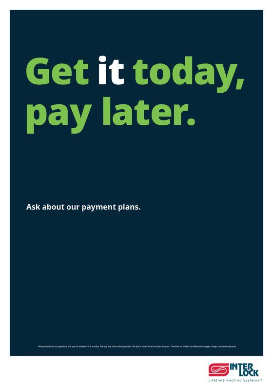 Roof Financing — Get it today, pay later.