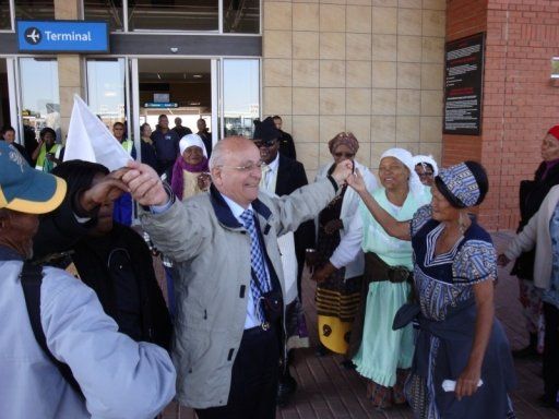 Ontvangst Wijnand van Wegen in Upington