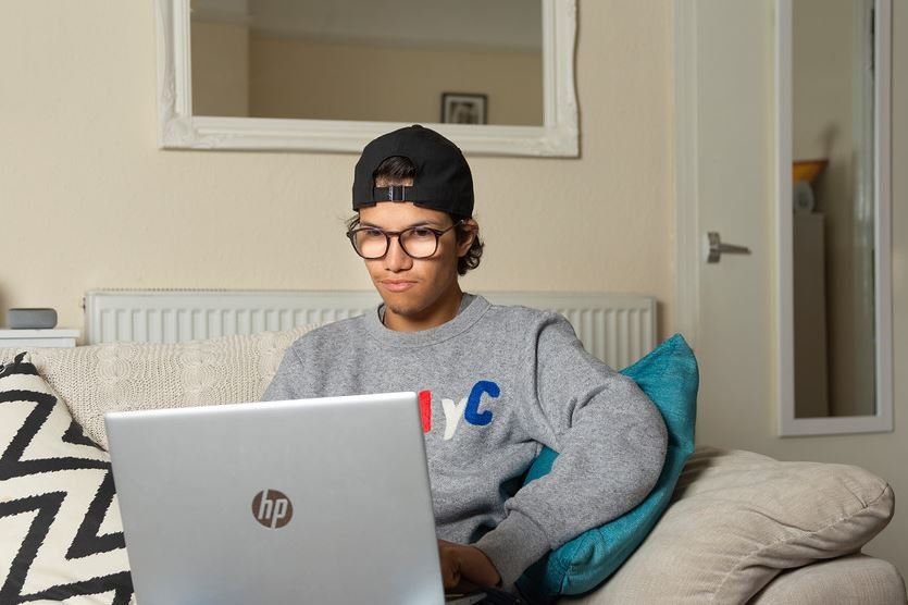 Student Online Learning on laptop
