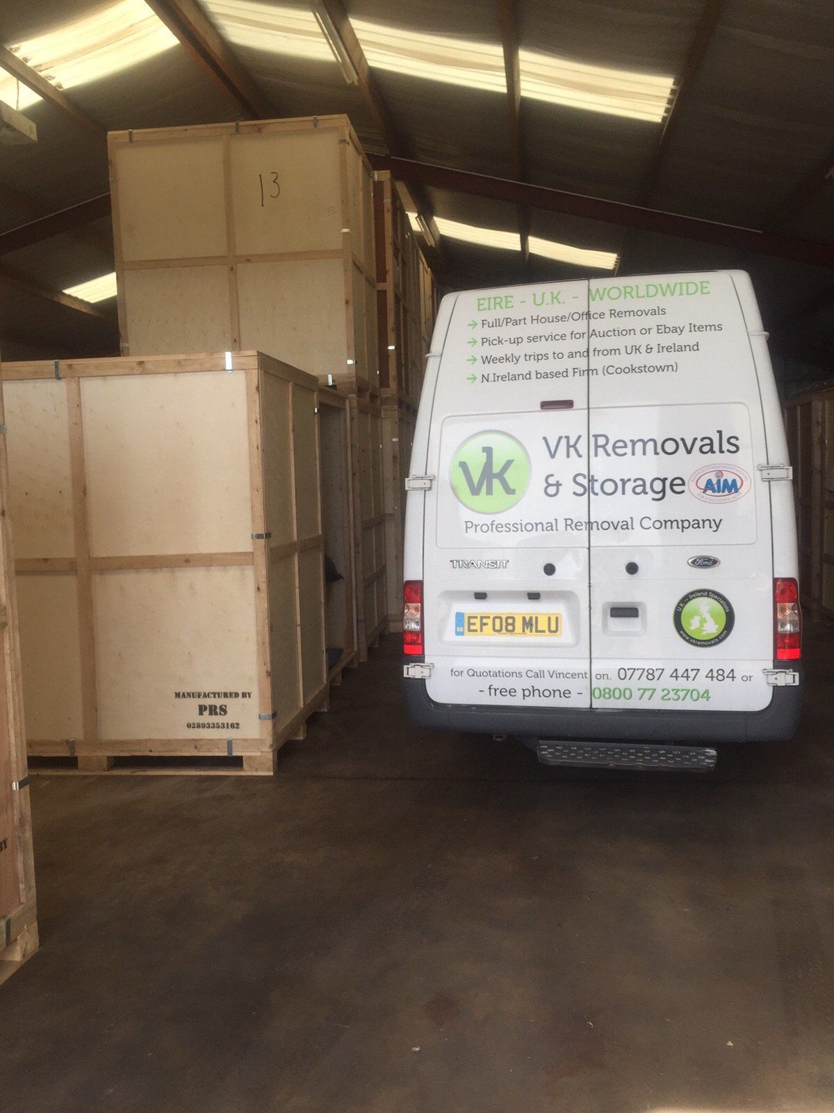 A white van with