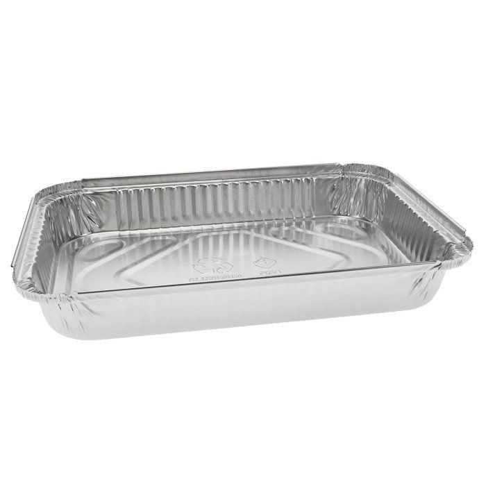 4 lb oblong aluminum catering pan for takeout and meal prep