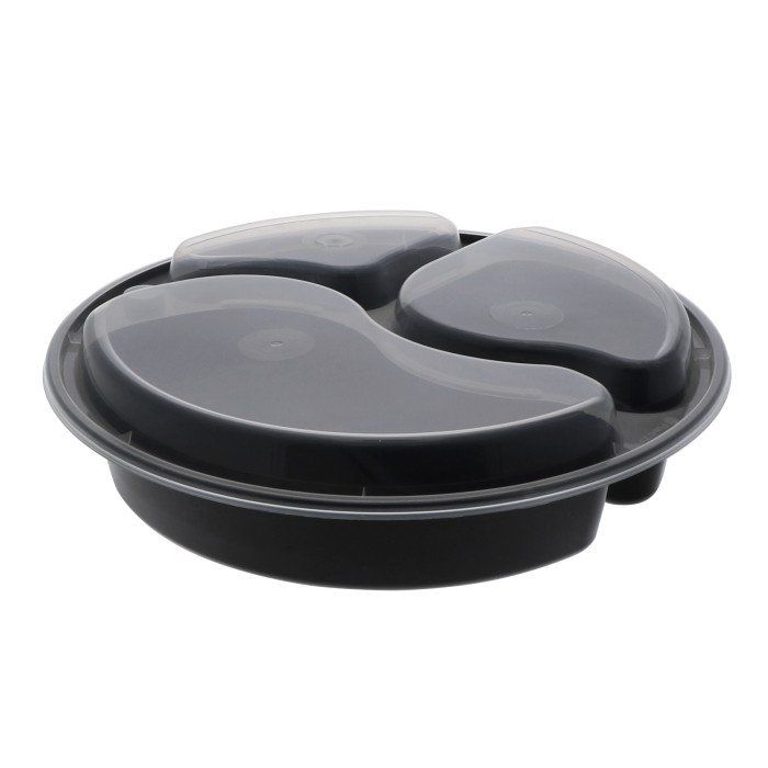 3 compartment catering tray with lid for wholesale foodservice use