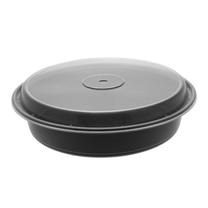 black microwave container with lid for bulk takeout meals