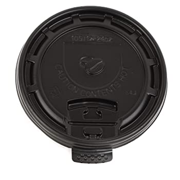 black flat coffee cup lid for hot beverage takeout service