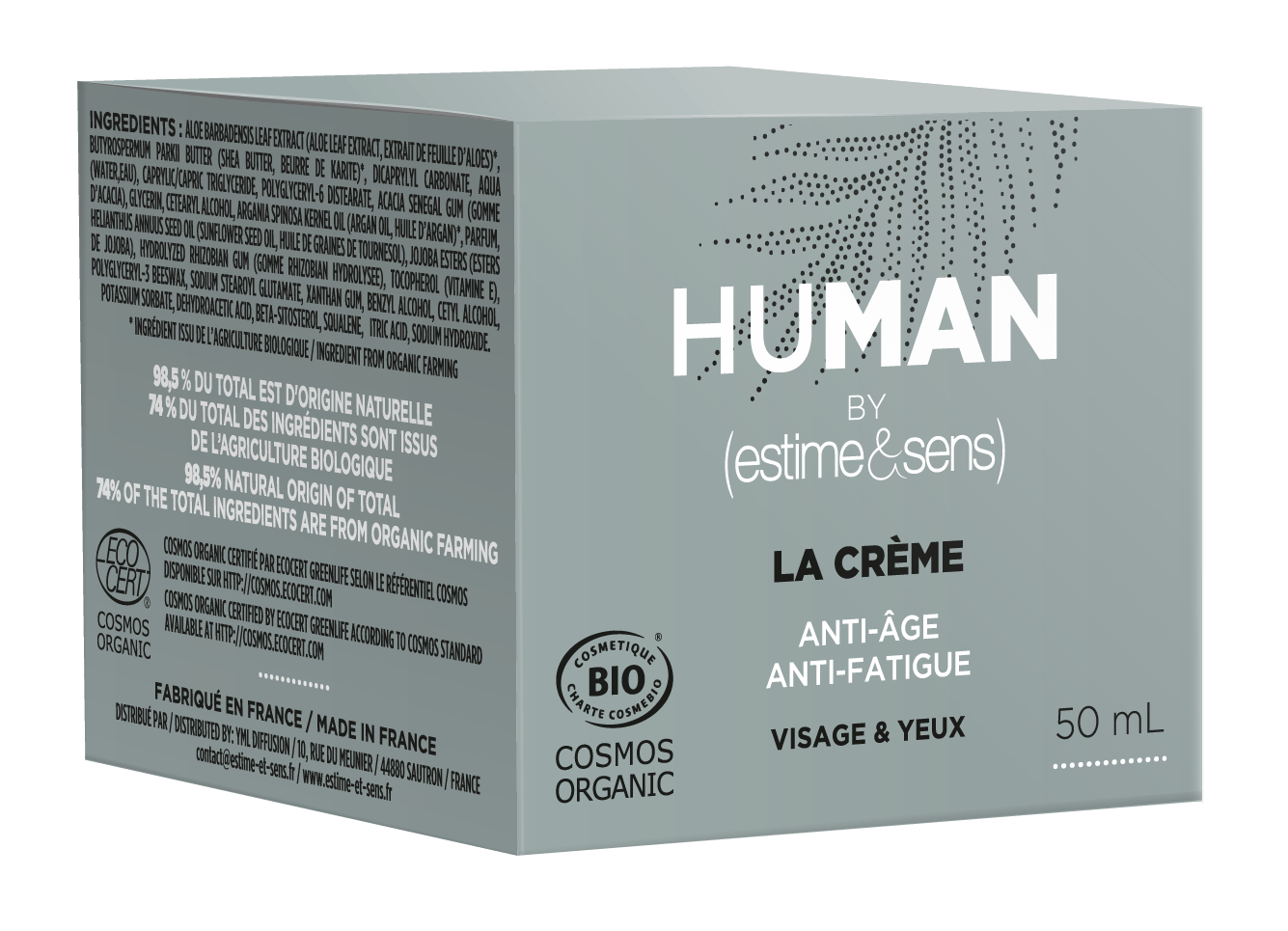 Anti-Aging-Creme gegen Müdigkeit human by estime & sens