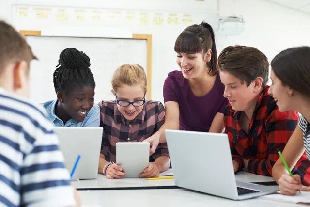Teenage Students with Teacher in IT Class — Burtonsville, MD — Childway Early Learning Center