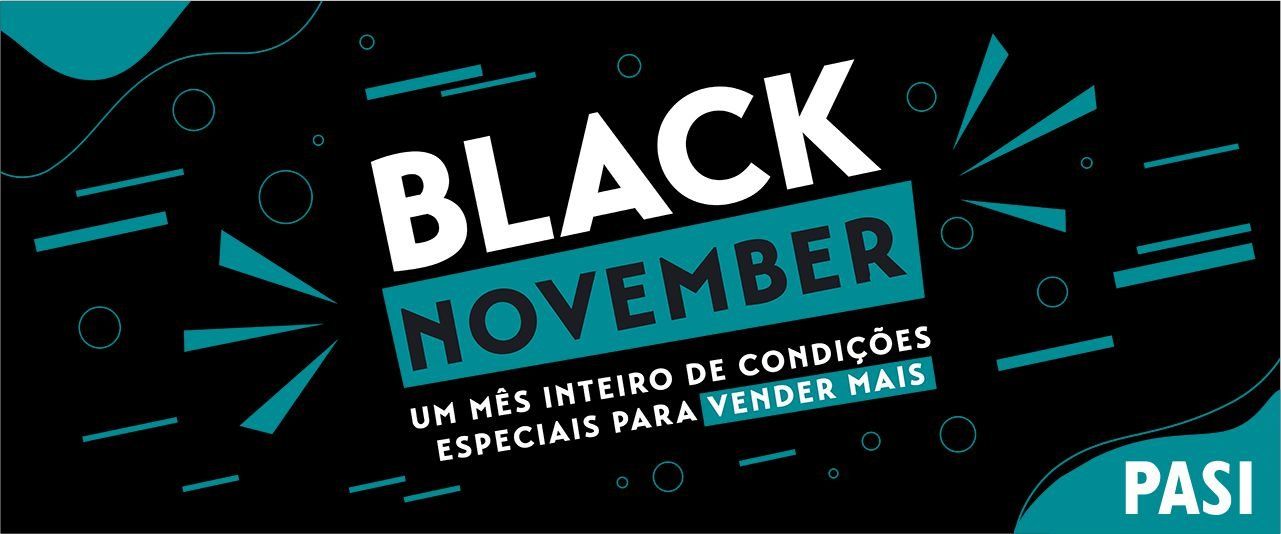 Um banner preto de novembro com fundo azul e texto branco.