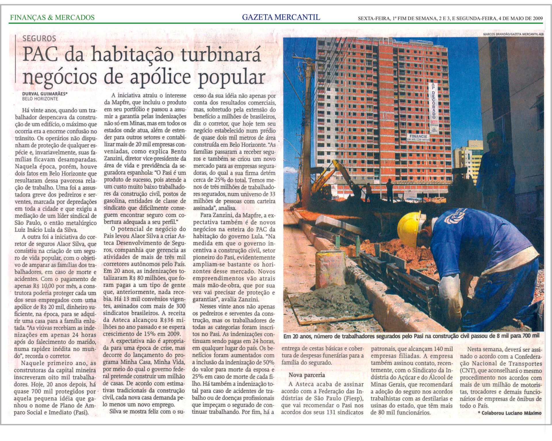 Artigo de jornal sobre Pac da Habitaço Turbinara, negócio popular da Polícia