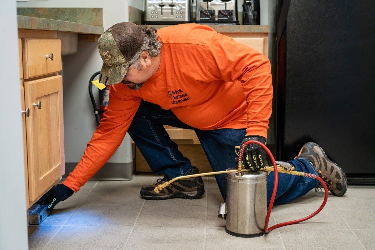 Worker Spraying Pesticide — Santa Fe, NM — Rocky Mountain Pest Control