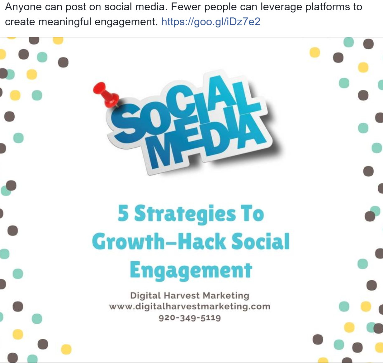 A poster that says social media 5 strategies to growth hack social engagement