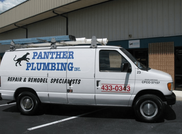 Panther Plumbing Inc Van Ready to Assist Customers — Fort Myers, FL — Panther Plumbing Inc. Panther Plumbing Inc Van Ready to Assist Customers — Fort Myers, FL — Panther Plumbing Inc.