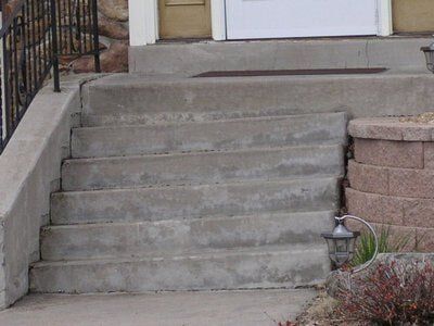 Before steps leveling — Concrete patios in Brighton, CO