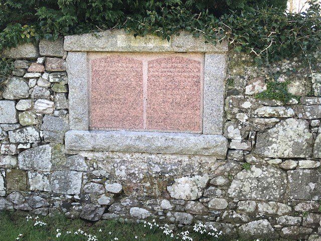 Memorial plaque of Rev James Gillespie Memorial plaque of Rev James Gillespie, Kirkgunzeon