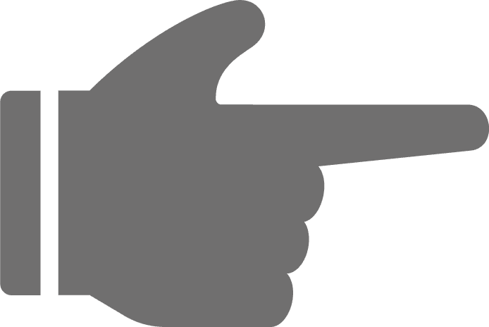 Die Silhouette einer nach rechts zeigenden Hand.