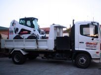 excavation machine on a truck