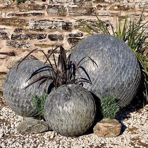 Leaf Balls with Stone Wall