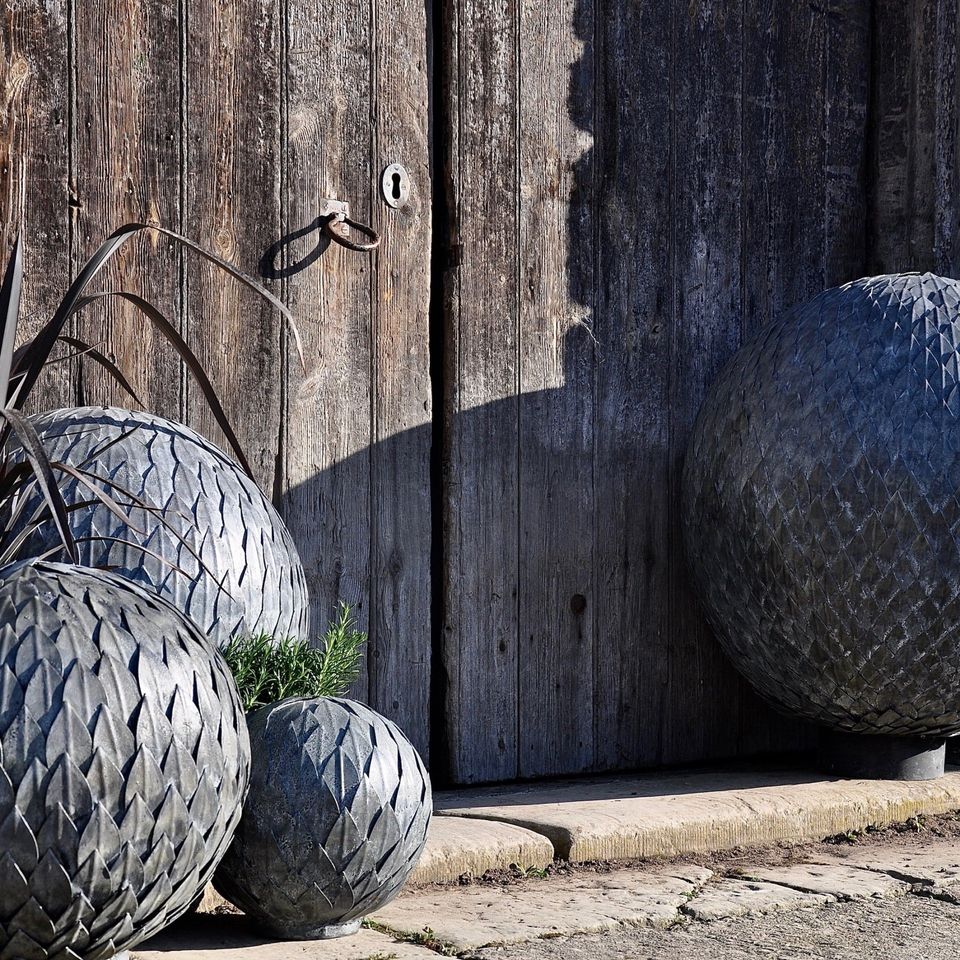 Leaf Balls Against and Old Door