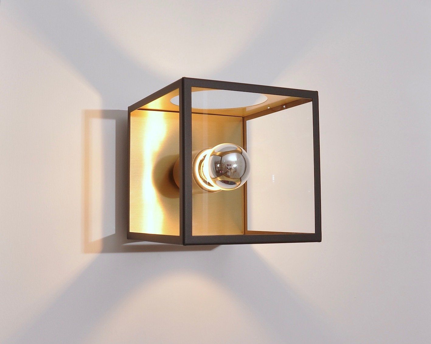 Berlin Cube Wall Light in Brass