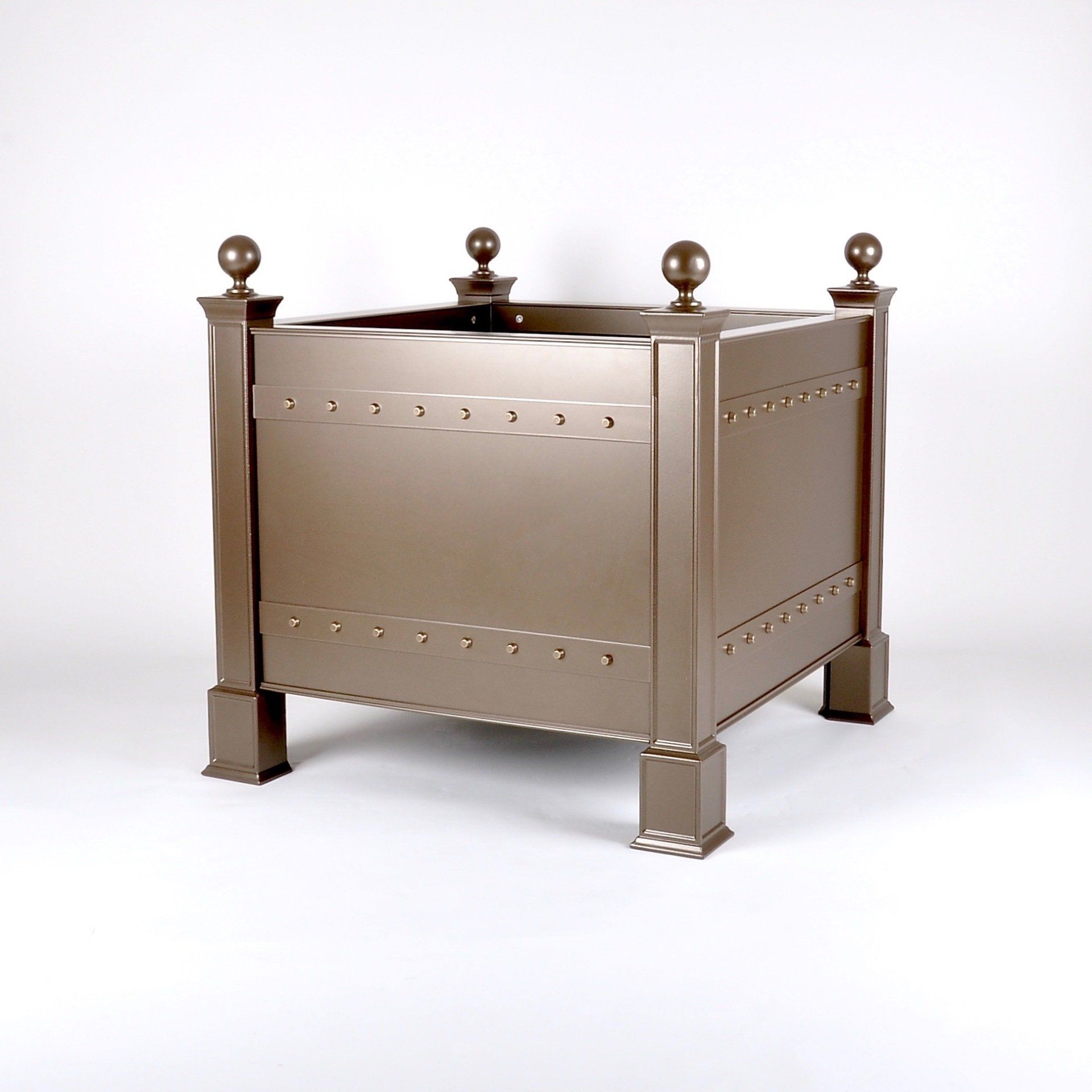 Versailles Planter with Painted Strips and Brass Studs