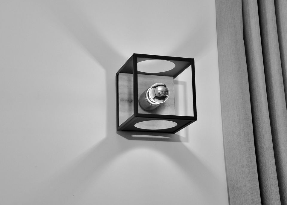 Berlin Cube Wall Light with Stone