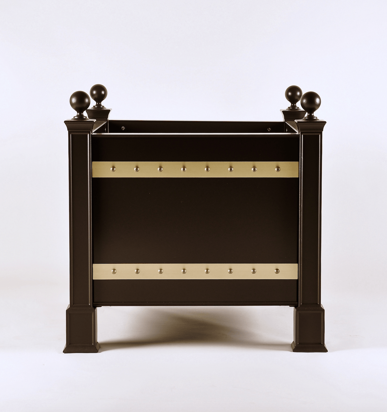 Versailles Planter with Brass Strips and Brass Studs