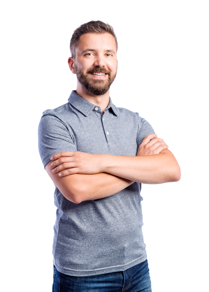 Man in Gray T-Shirt — North Platte, NE — States Dental P.C.