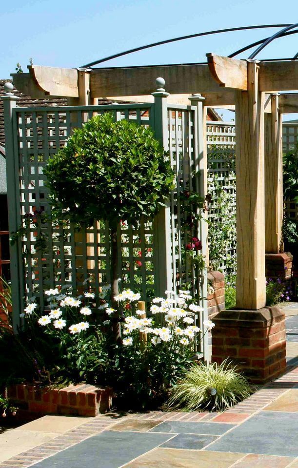 entrance of a foyer in a garden