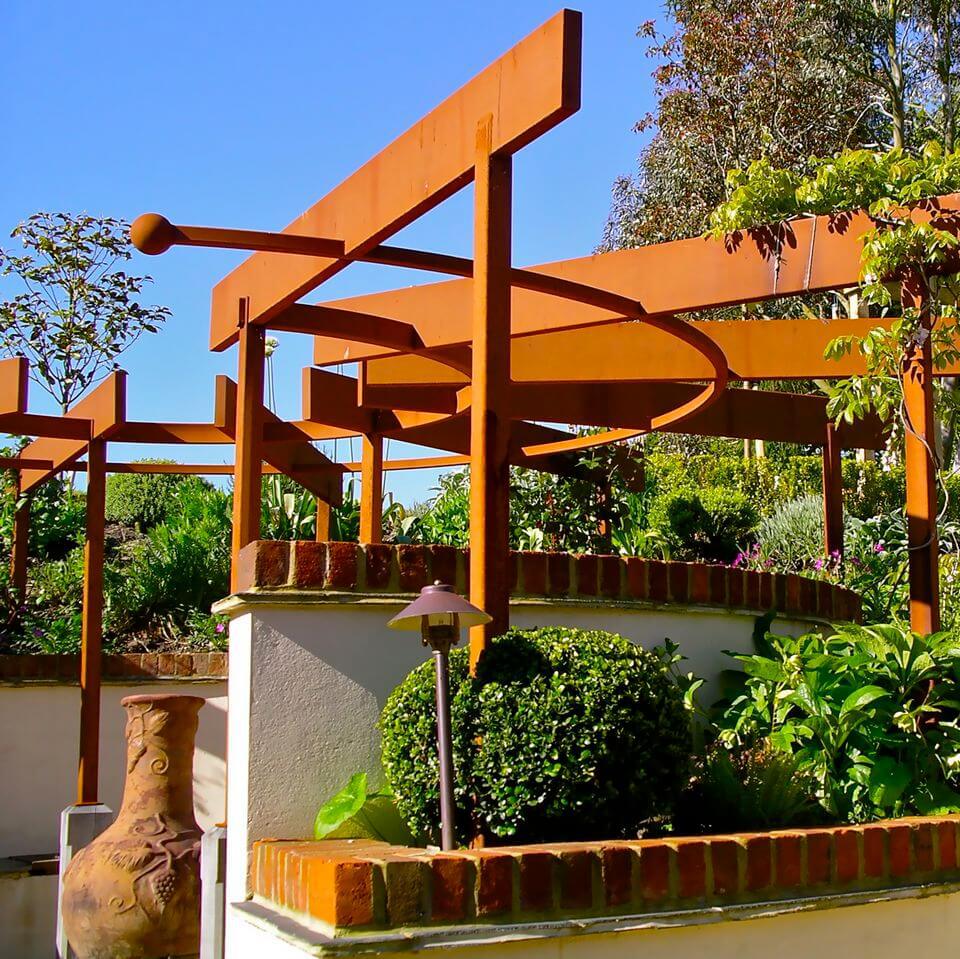 modern wooden structure in the garden