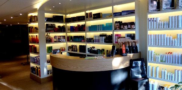 Front desk and hair styling products