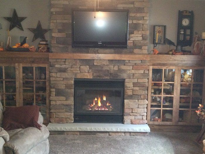 TV mantel and gas fireplace installation
