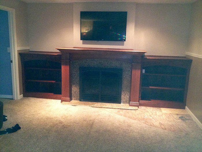Custom fireplace and mantel installaiton