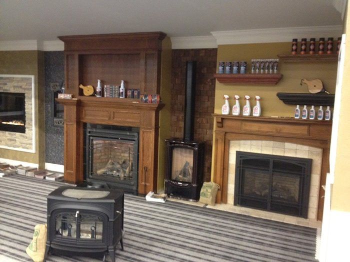 Woodburning stove and gas fireplace showroom
