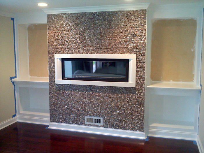 Modern gas fireplace installation