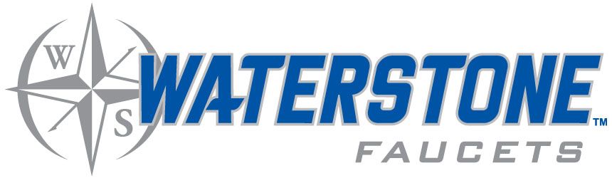 Waterstone Faucets logo: Blue text