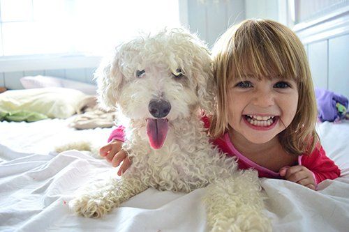 Raccoon Valley Animal Hospital — Children Along with their Pet in Mullica Hill, NJ Raccoon Valley Animal Hospital — Children Along with their Pet in Mullica Hill, NJ