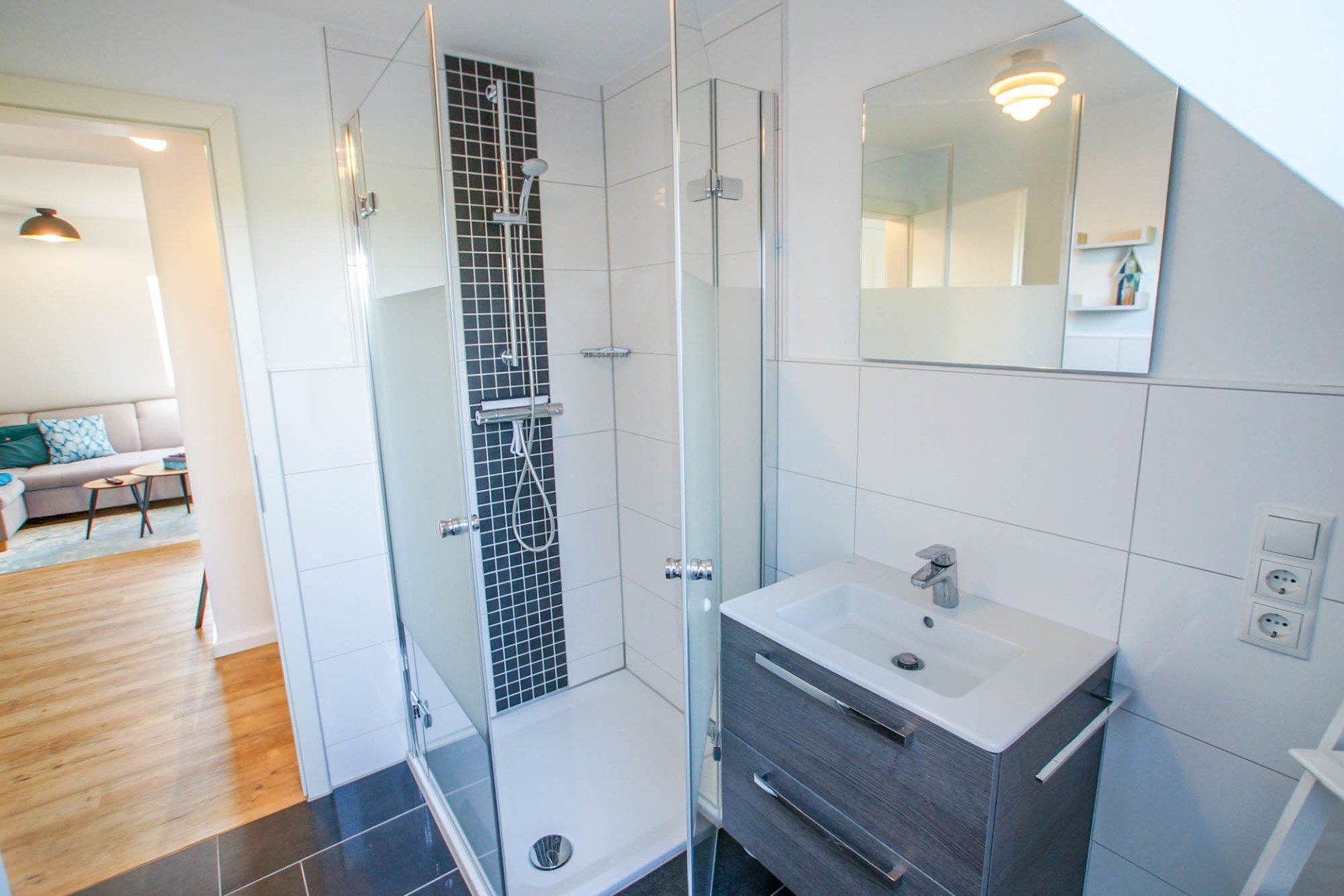 Badezimmer in Ferienwohnung 9.