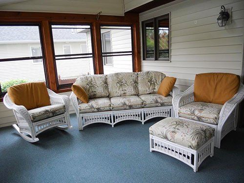 Patio furniture all with seating upholstery done