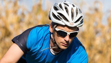a man riding with sunglasses