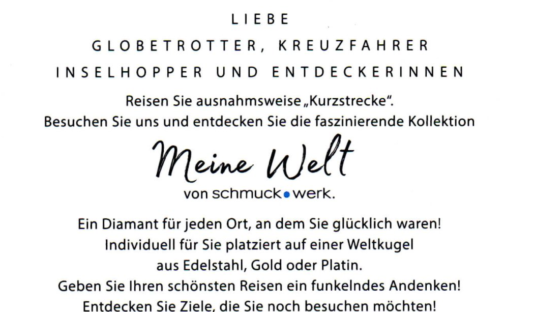 Ein schwarz-weißes Schild mit der Aufschrift „Meine Welt“