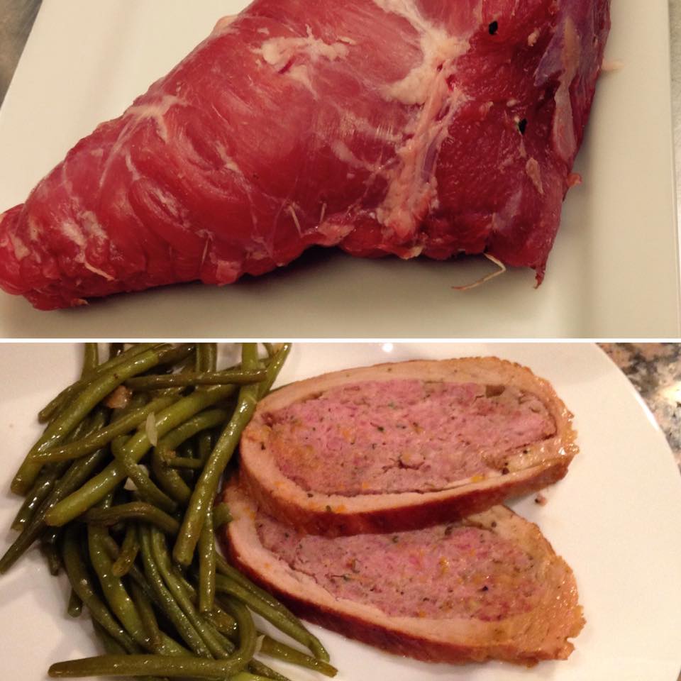 carne prima di essere tagliata e dopo cotta dal cliente