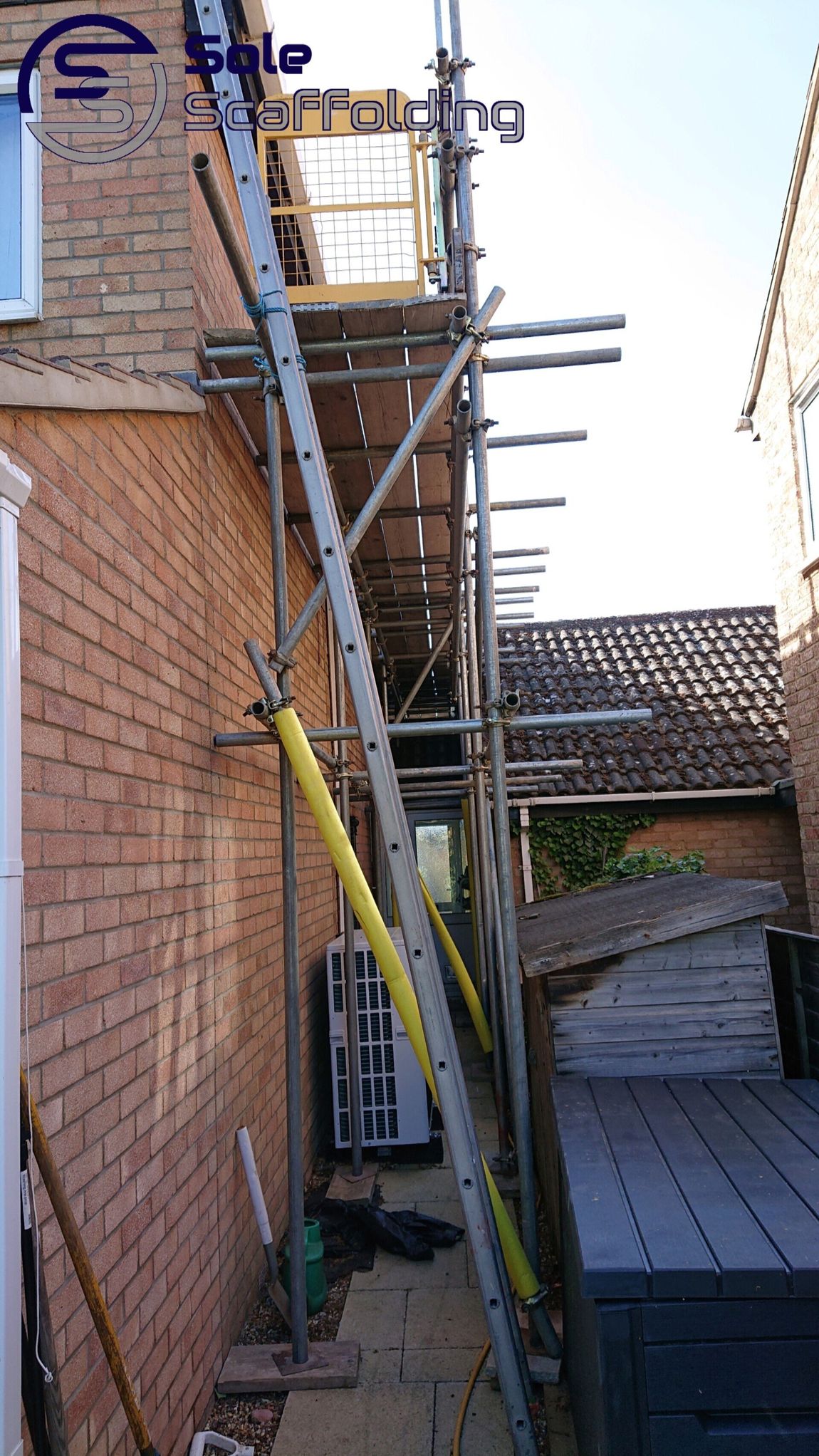 sole scaffolding - Scaffold for new facia install in Comberton