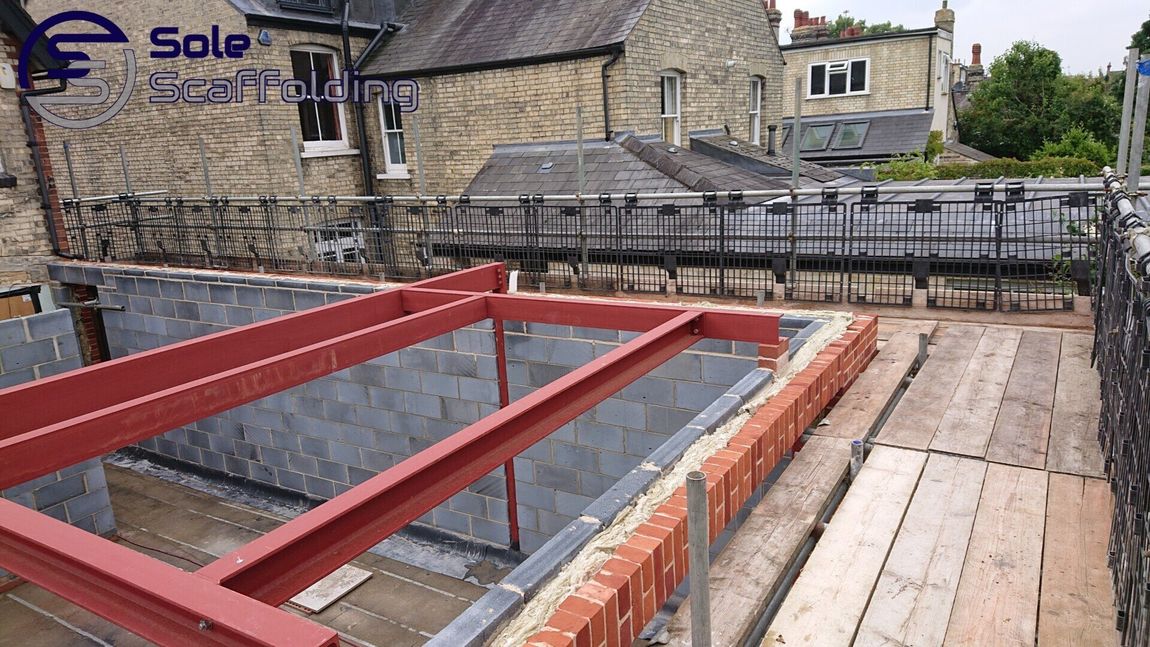 sole scaffolding - scaffold for  new build extension in Cambridge