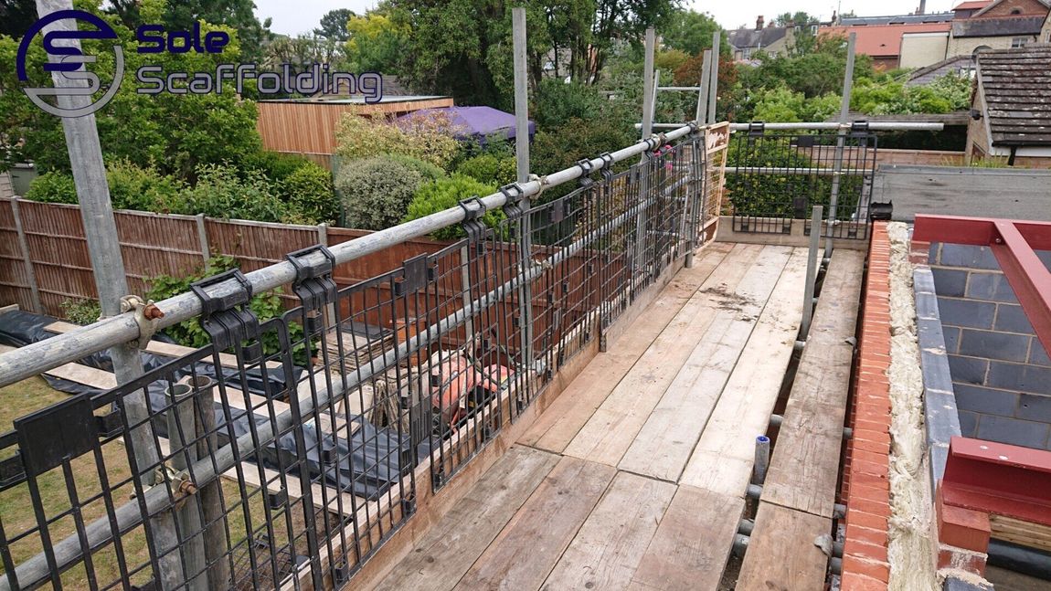sole scaffolding - scaffold for  new build extension in Cambridge