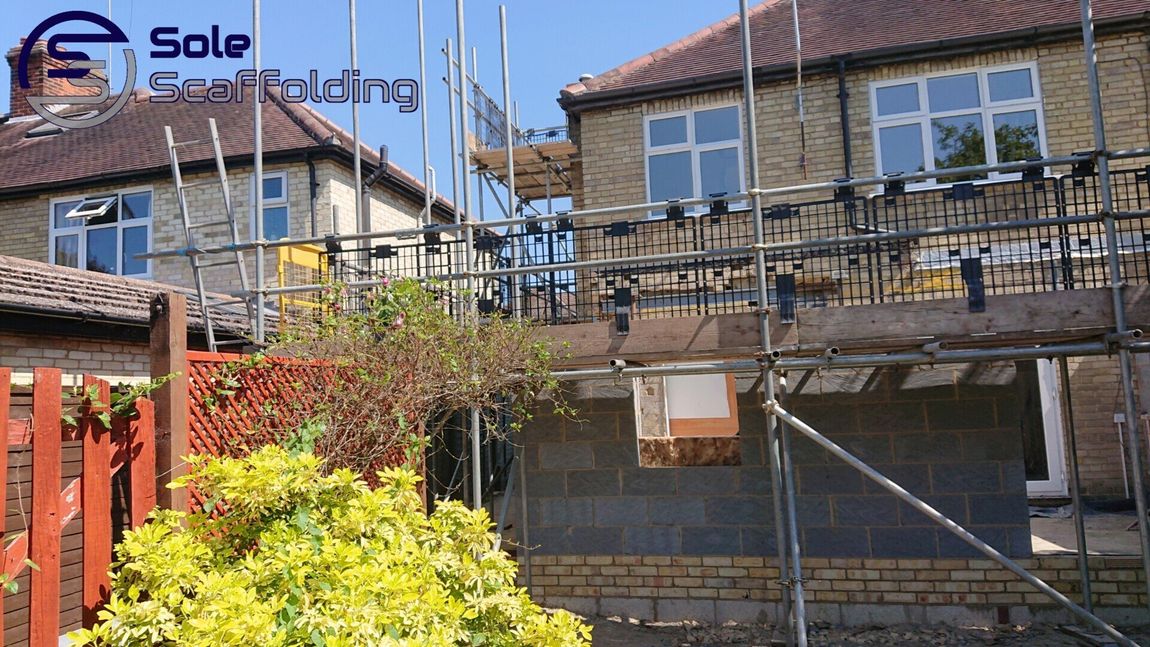 sole scaffolding - new build extension in Shelford